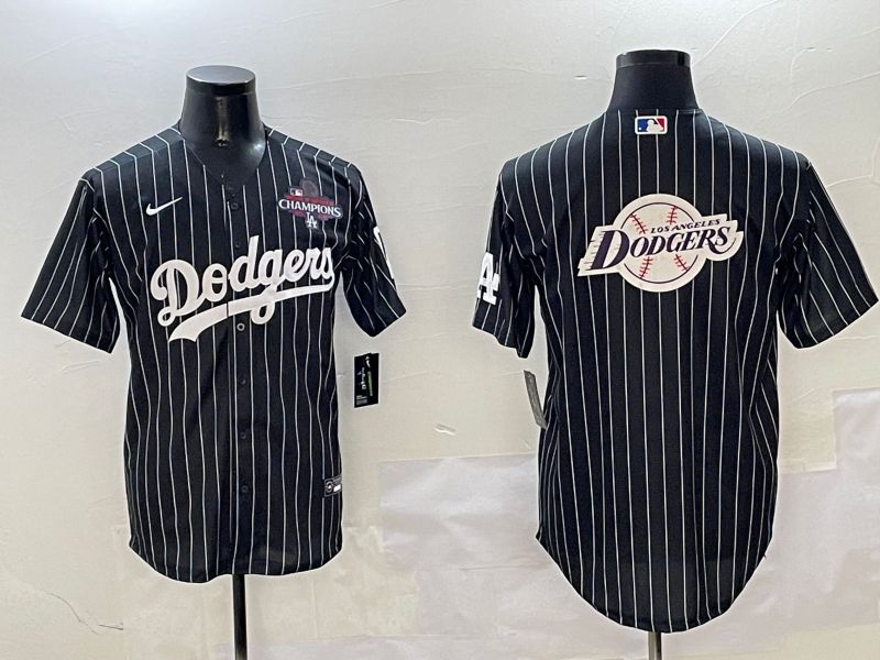 Men Los Angeles Dodgers Blank Black Stripe Jointly Name 2025 Nike MLB Jersey style 28